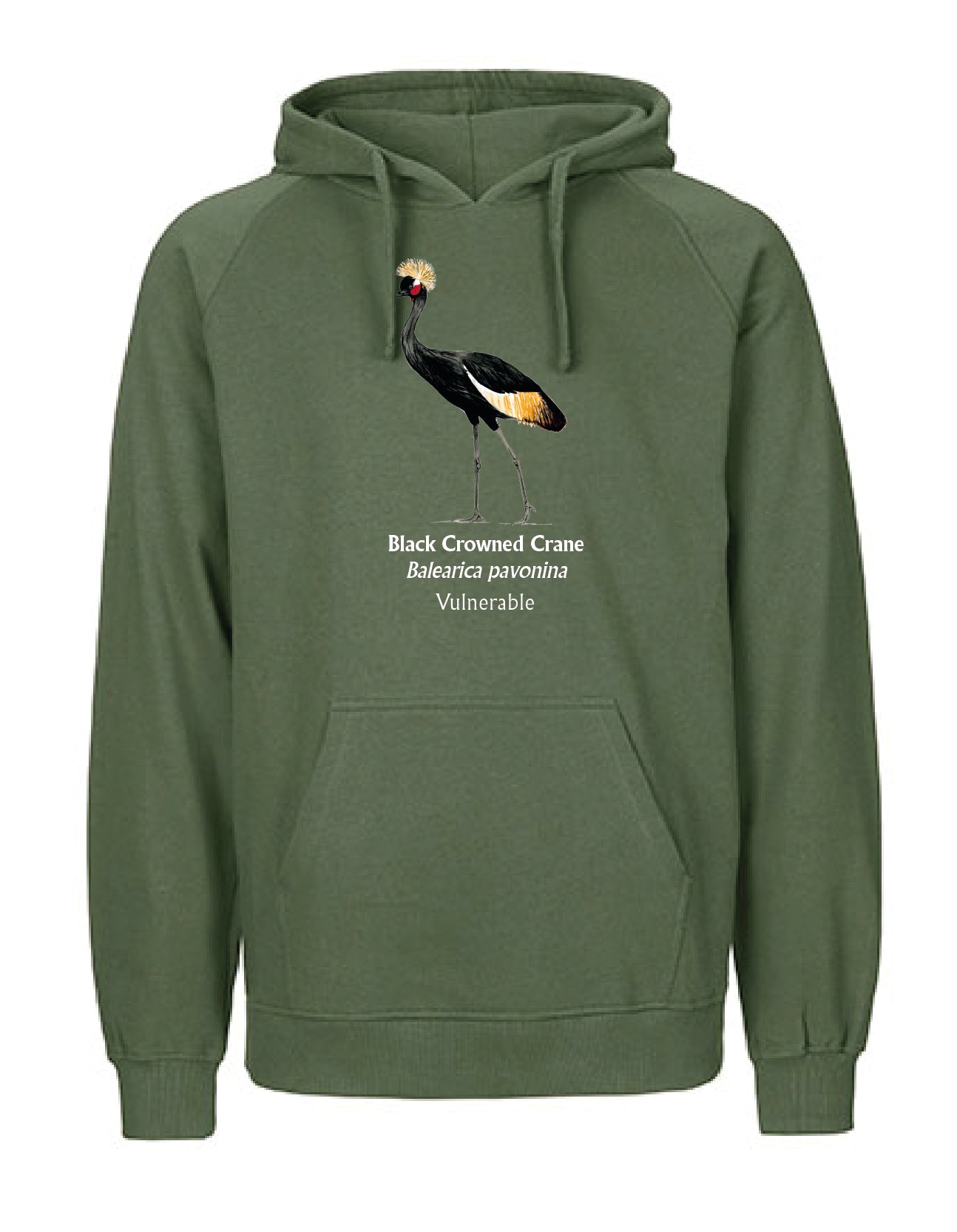 Black Crowned Crane Hoodie