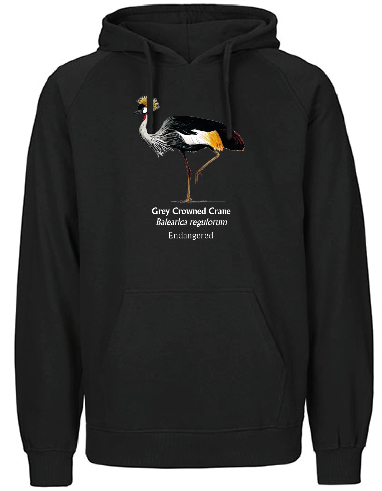 Grey Crowned Crane Hoodie