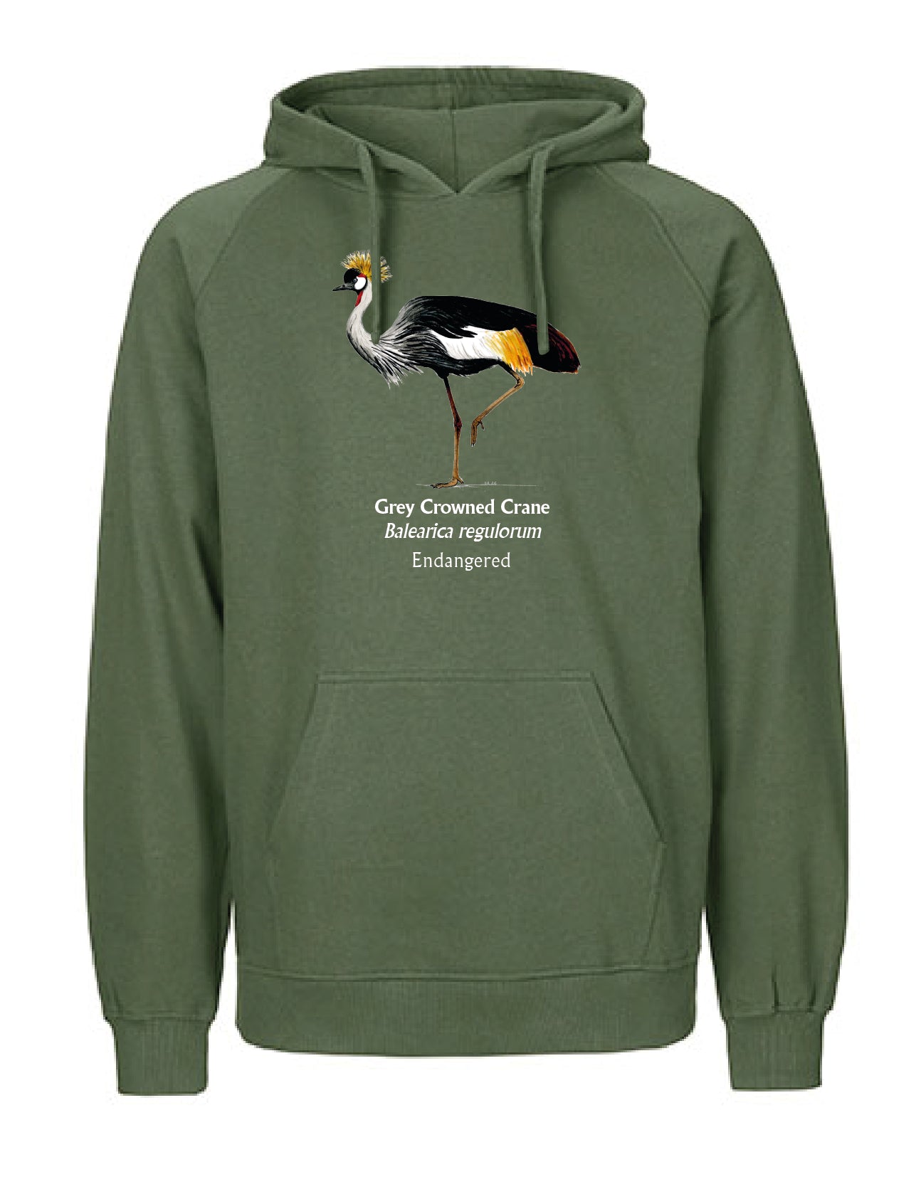 Grey Crowned Crane Hoodie