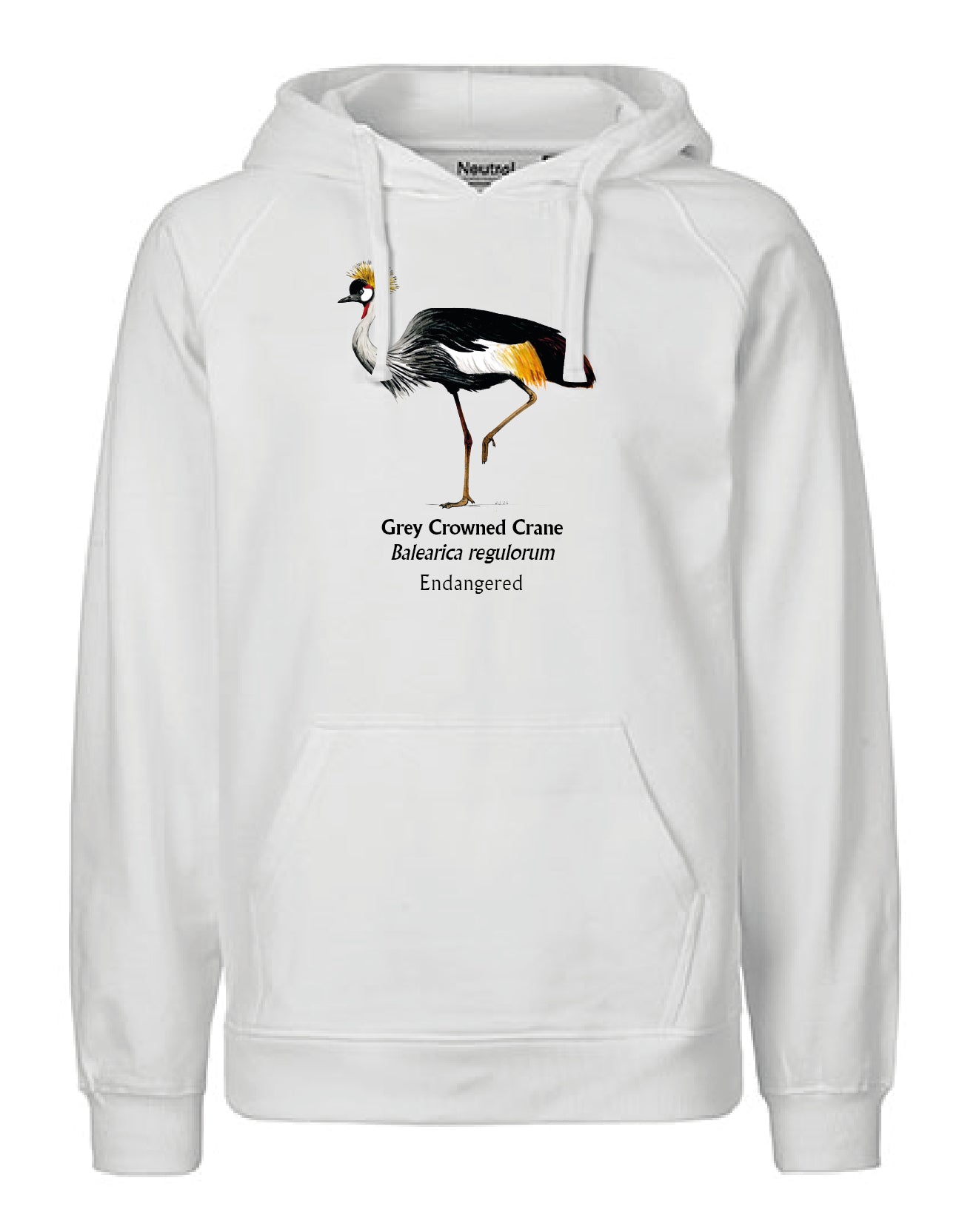 Grey Crowned Crane Hoodie