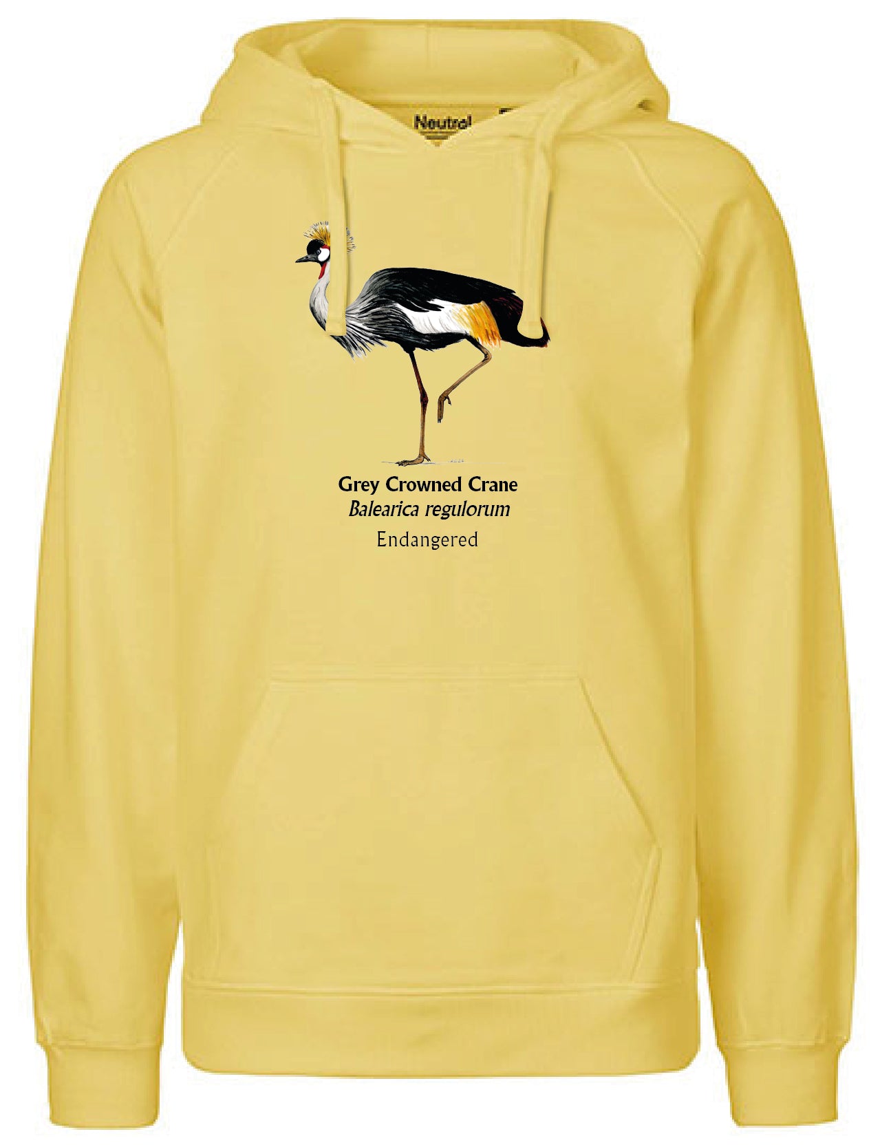 Grey Crowned Crane Hoodie