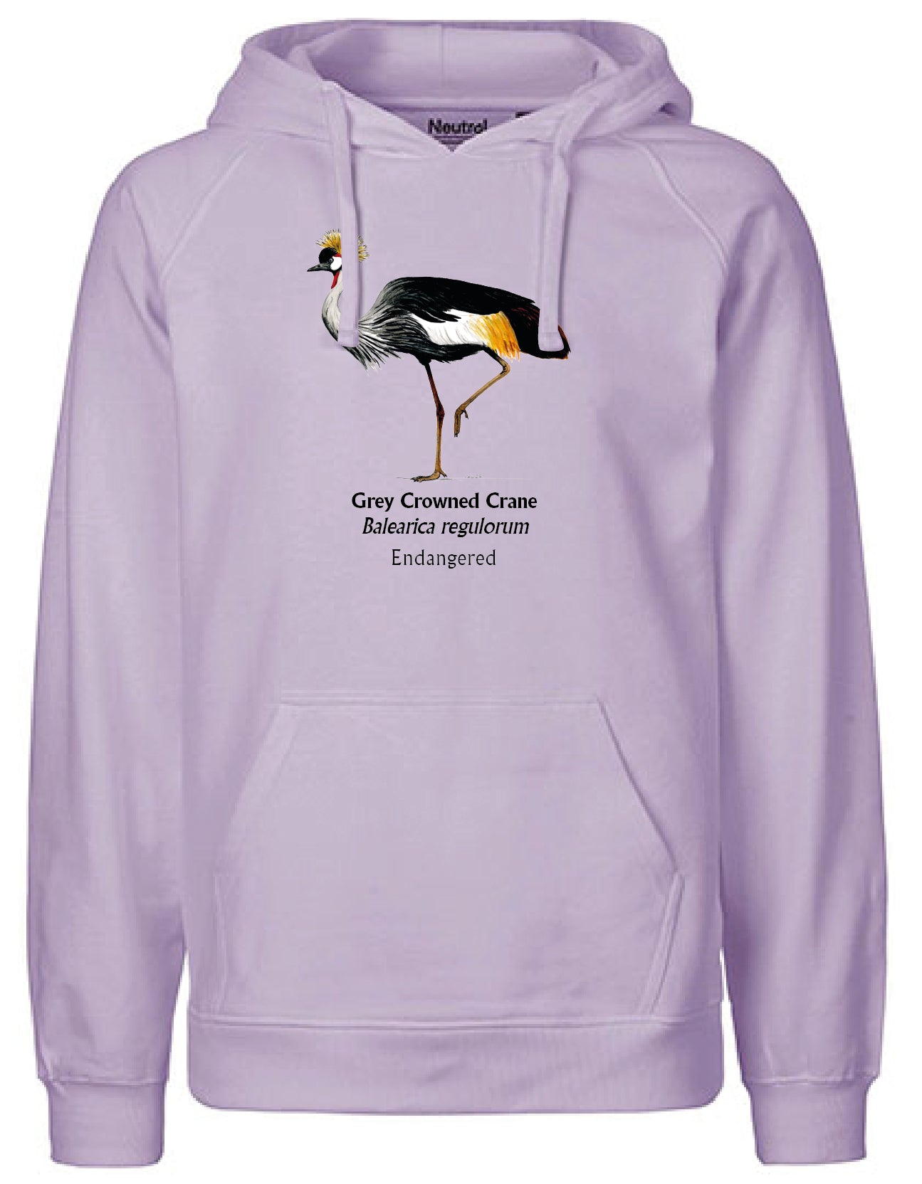 Grey Crowned Crane Hoodie