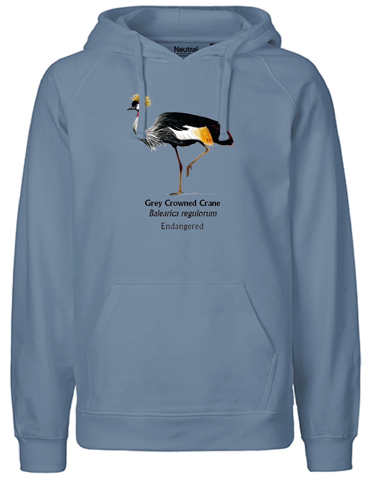 Grey Crowned Crane Hoodie