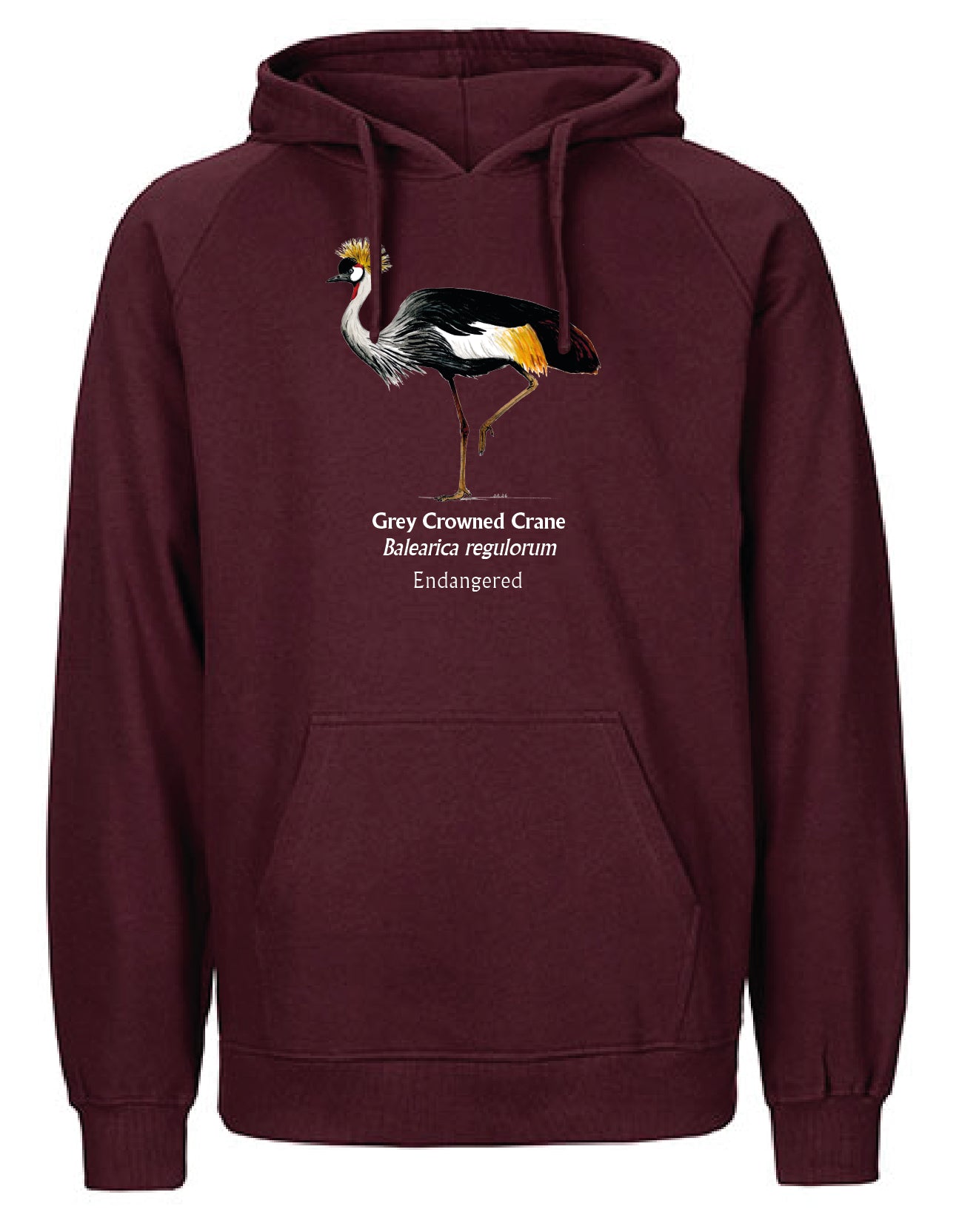 Grey Crowned Crane Hoodie