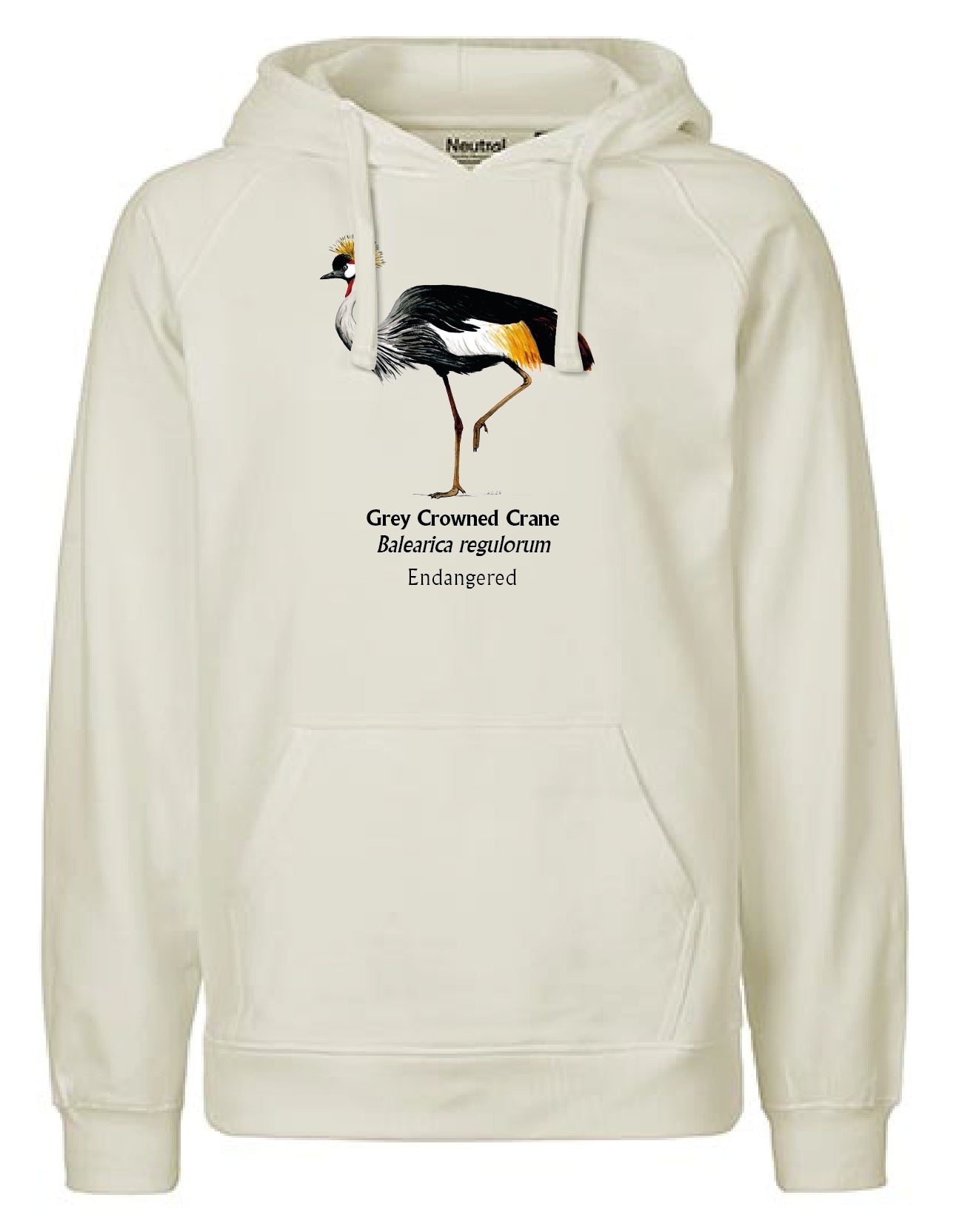 Grey Crowned Crane Hoodie