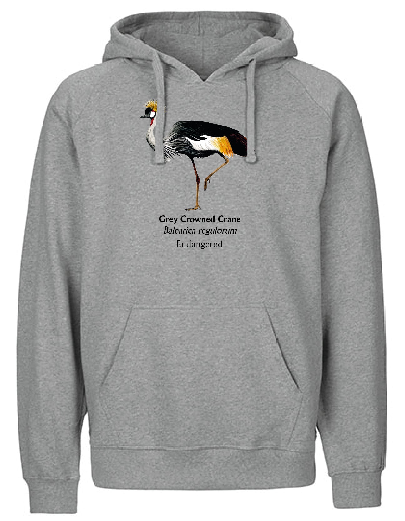 Grey Crowned Crane Hoodie