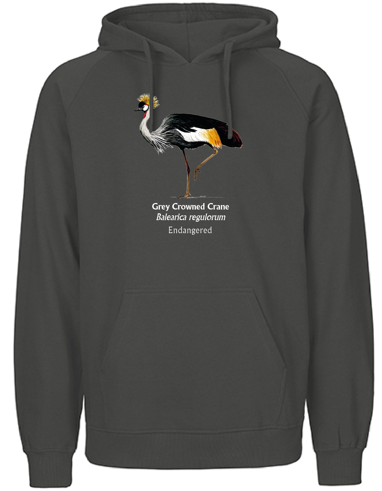 Grey Crowned Crane Hoodie