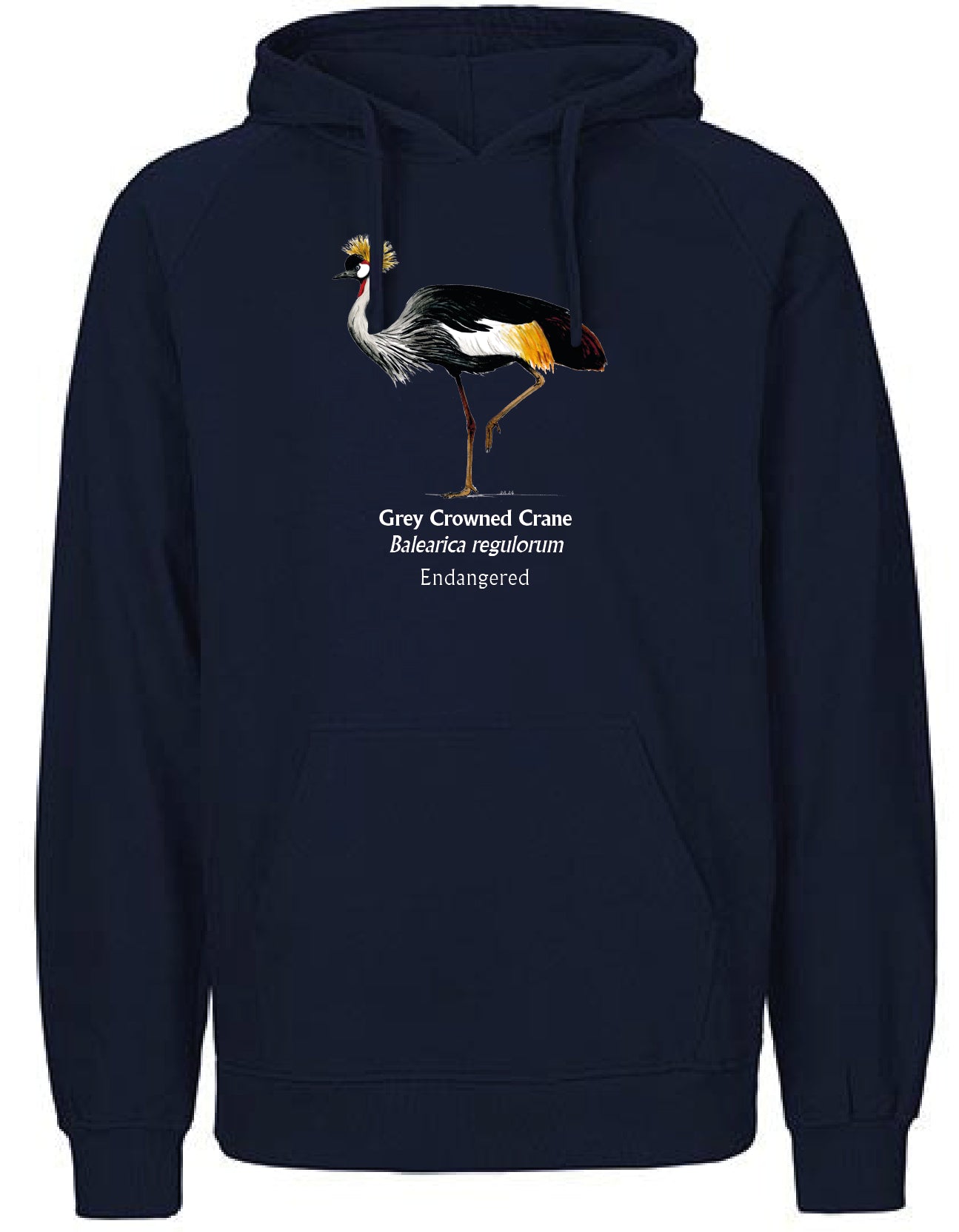 Grey Crowned Crane Hoodie