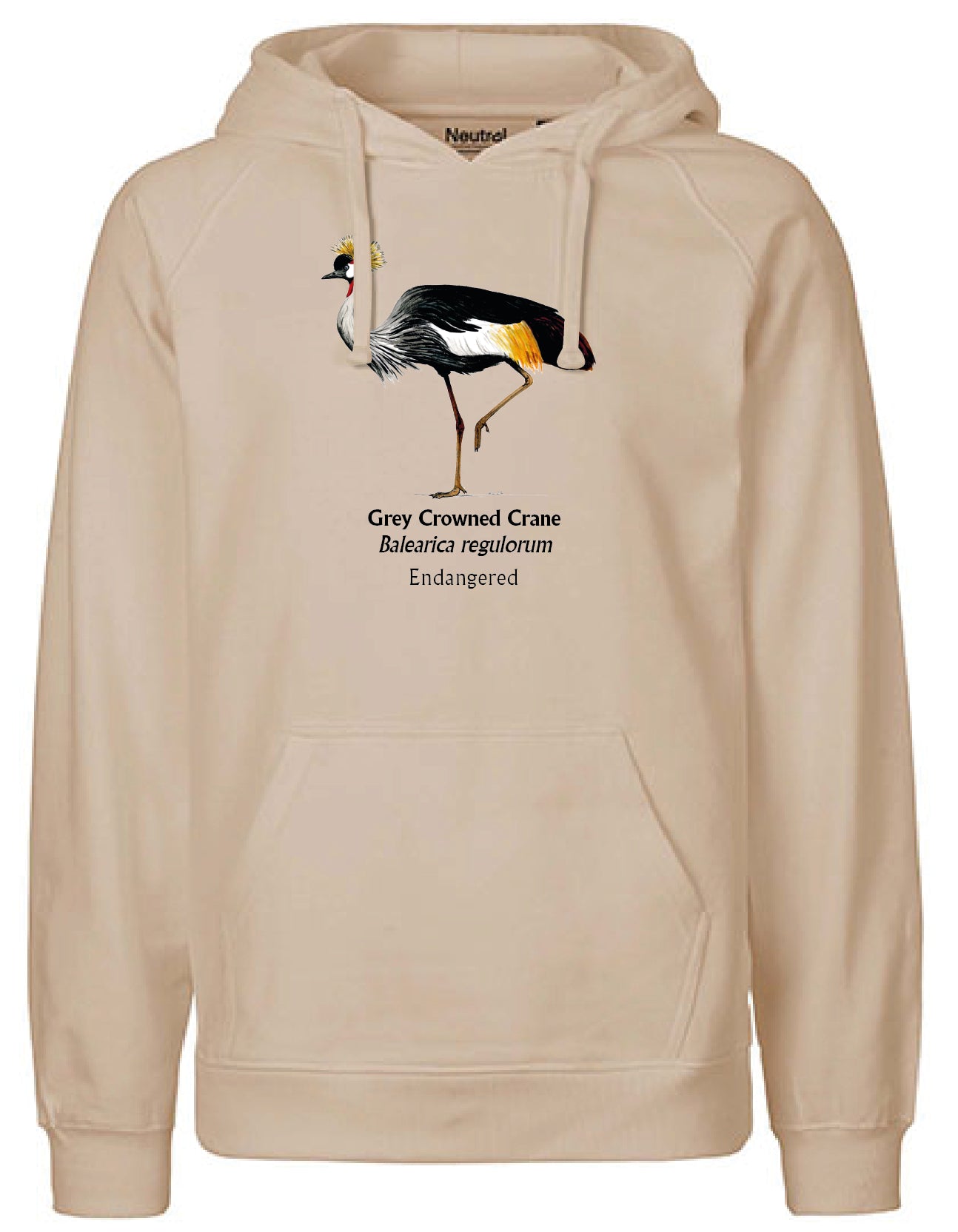 Grey Crowned Crane Hoodie